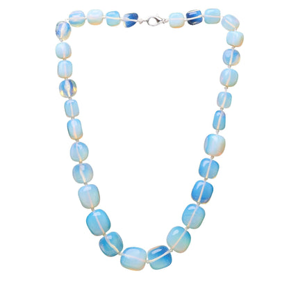 Sea Opal Chunky Gemstone Necklace Statement Jewelry 