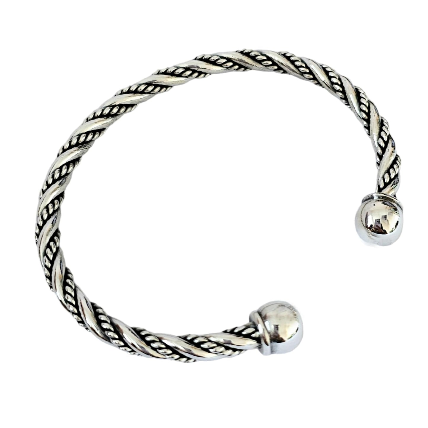 Torque Bangle  | 925 Sterling Silver Bracelet for Men - Ideal Gift for Him