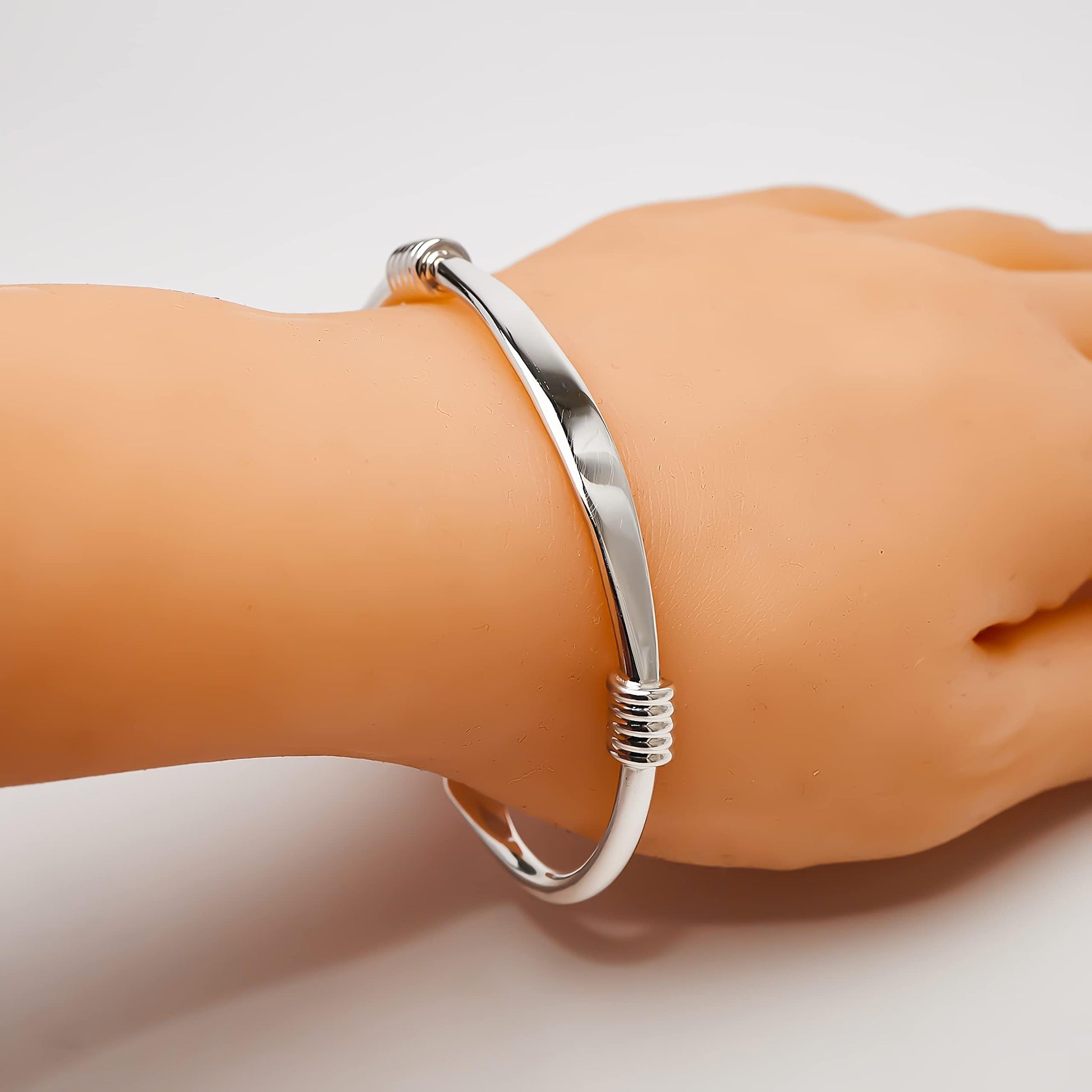 Solid Torque Bangle 925 Sterling Silver 