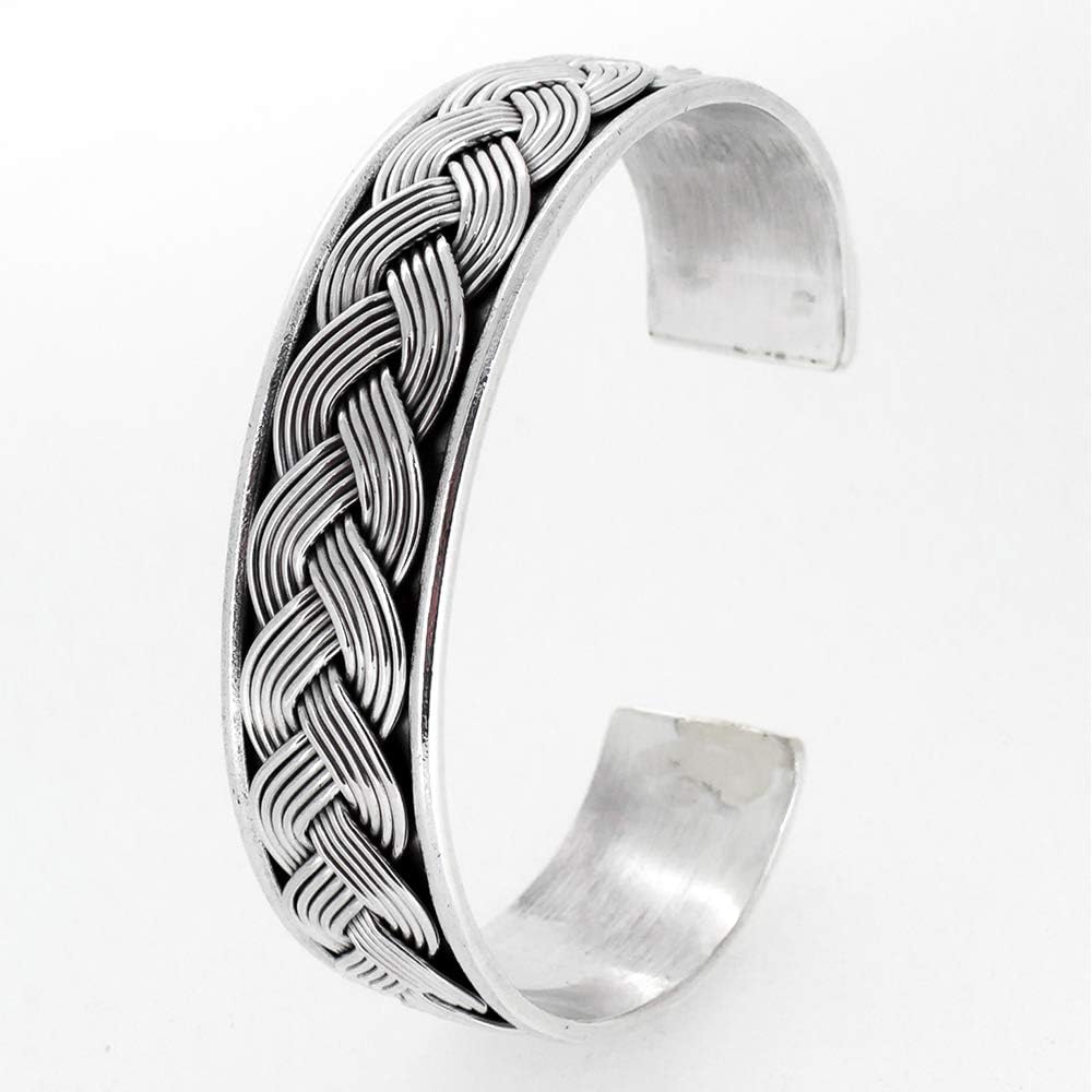 Large silver bangle for men