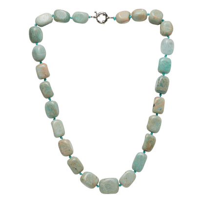 Amazonite Chunky Gemstone Necklace Statement Jewelry 