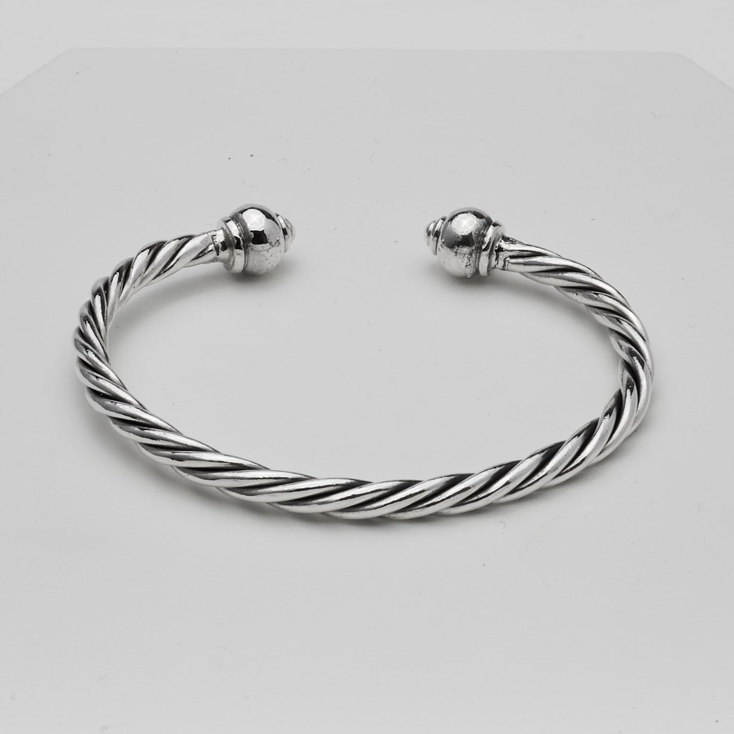 Rope Twisted Torque Bangle | Classic 925 Sterling Silver Bracelet for Men