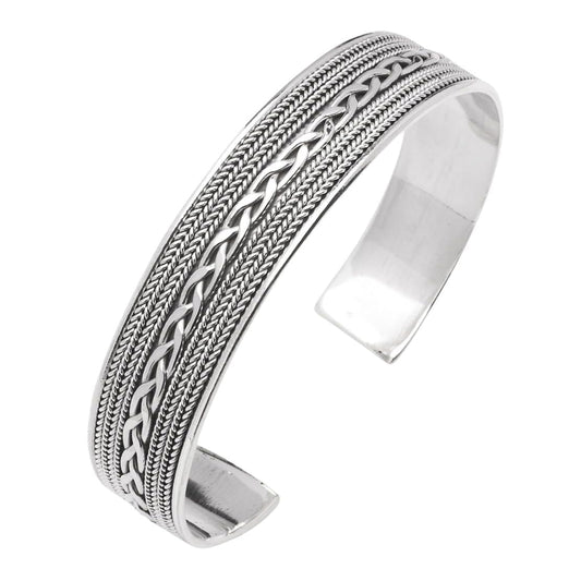 Men's Bangle Bracelet | Solid 925 Sterling Silver Jewelry