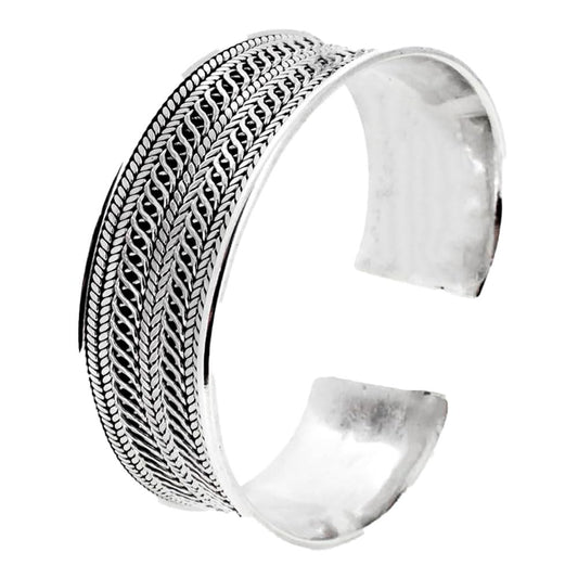 chunky silver cuff bangle for women