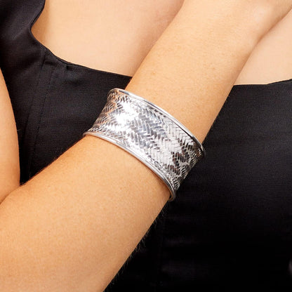 wide silver cuff for women