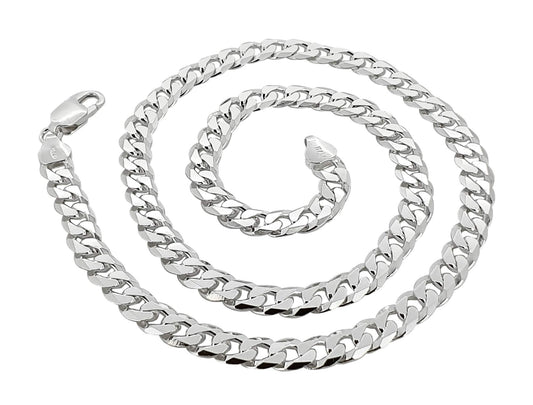 925 Sterling Silver 7mm Thick Curb Chain