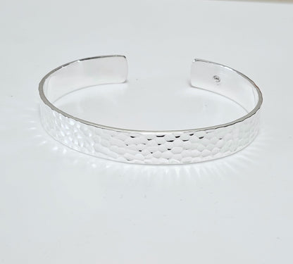 Hammered Design Bangle 925 Sterling Silver