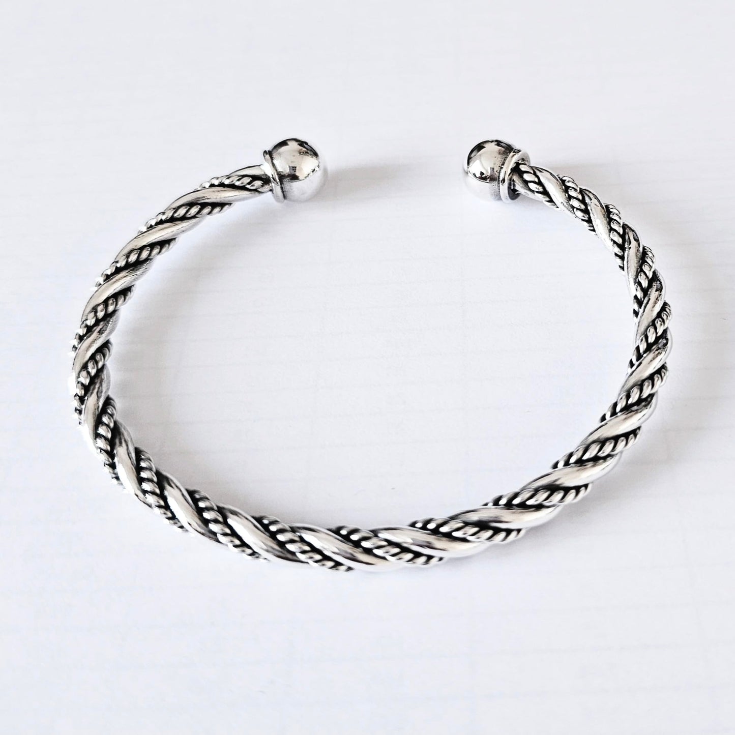 Torque Bangle  | 925 Sterling Silver Bracelet for Men - Ideal Gift for Him