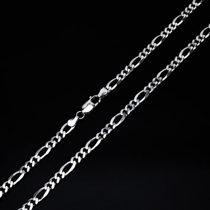 Men's Figaro Chain Bracelet | 5mm 925 Sterling Silver Chain, Length: 18.5cm