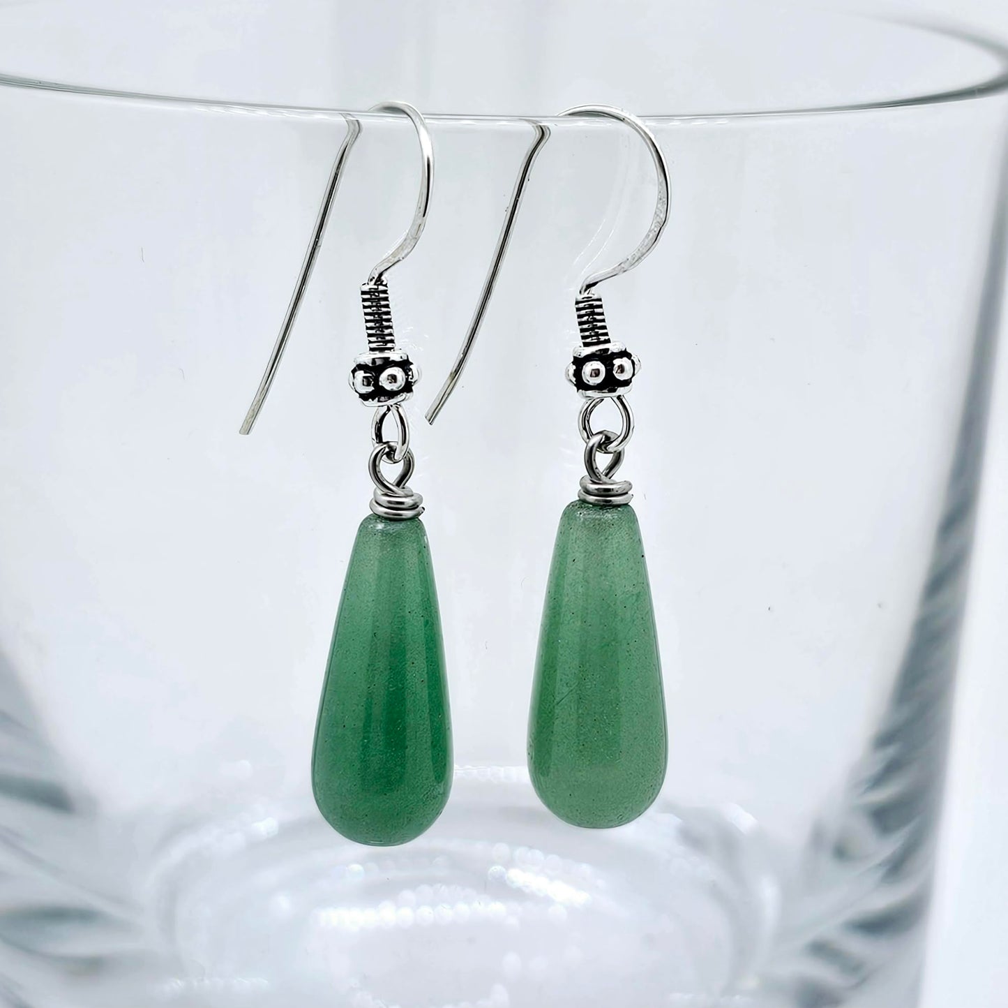 Women's Gemstone Earrings | Handmade Teardrop Gemstone with Sterling Silver