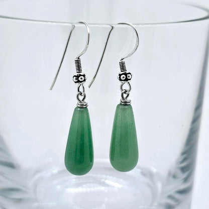 Women's Gemstone Earrings | Handmade Teardrop Gemstone with Sterling Silver