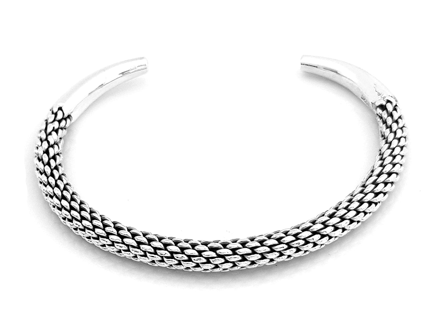  Braided Rope Design 925 Sterling Silver Bangle