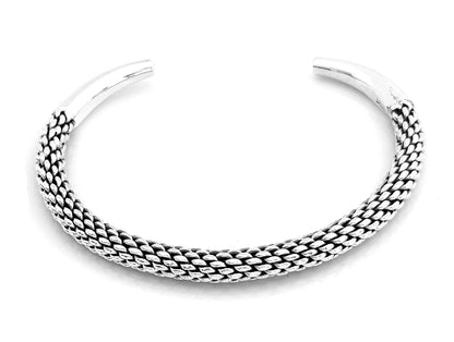  Braided Rope Design 925 Sterling Silver Bangle