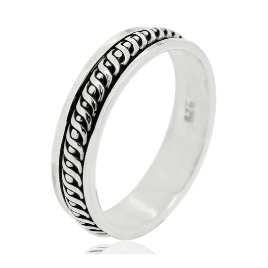 Women's 5mm Silver Spinner Ring | Solid 925 Sterling Silver Finger Ring for Women