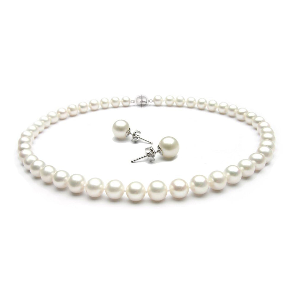 pearl necklace earrings set