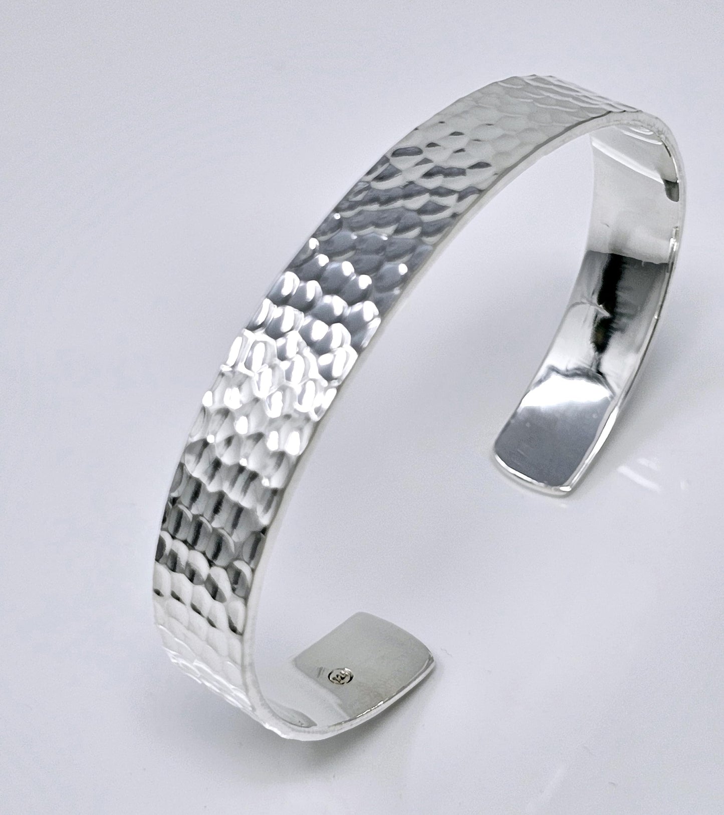 925 Sterling Silver Bangle Hammered Design