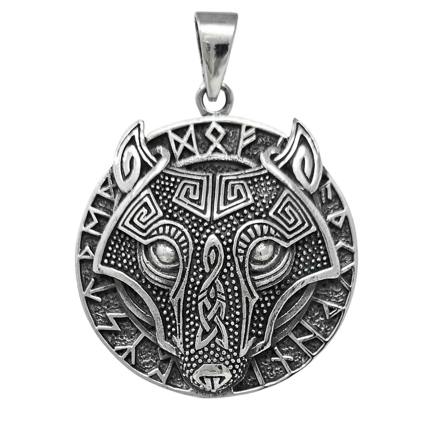 Viking Wolf Sterling Silver Pendant