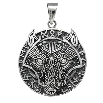 Viking Wolf Sterling Silver Pendant