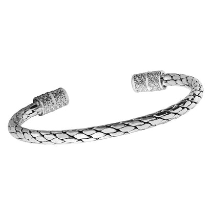 Torque Bangle Bracelet | Solid 925 Sterling Silver Iconic Cuff for Men