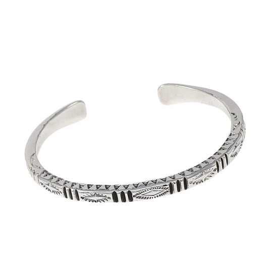 Men's Solid Silver Cuff Bracelet | 925 Sterling Silver Adjustable Bar Bangle for Men