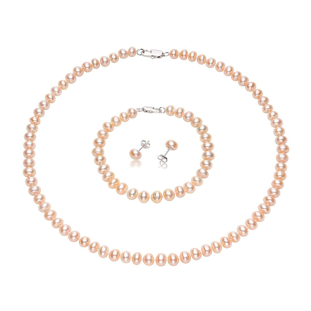 Pink Pearl Jewelry Set