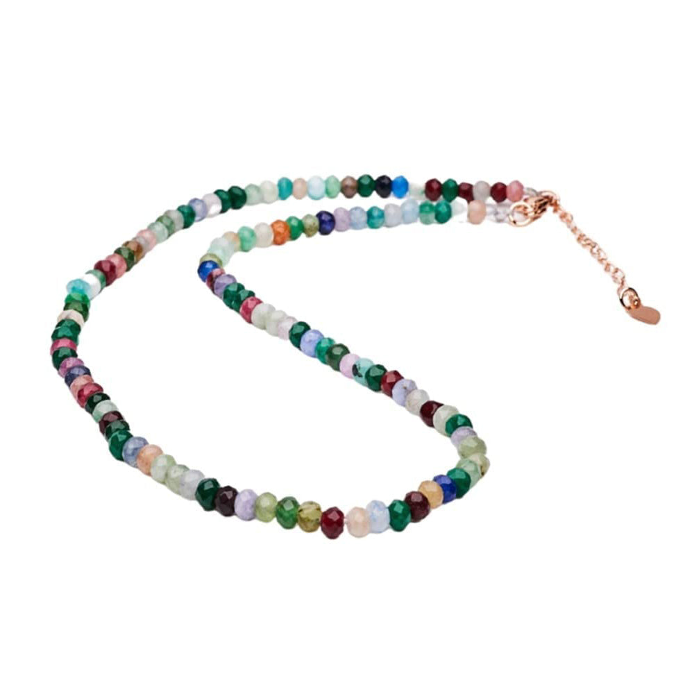 Multicolor Gemstone Choker with Extender 