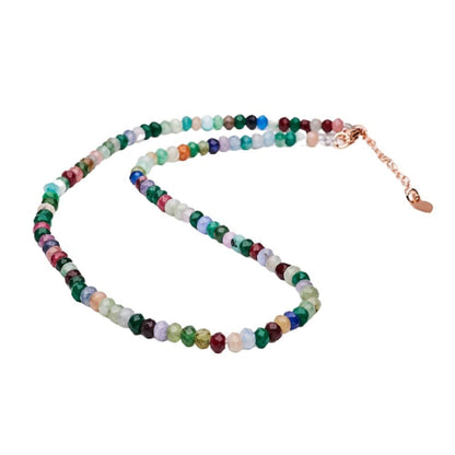 Multicolor Gemstone Choker with Extender 