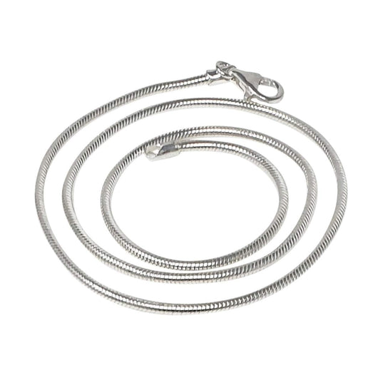 Unisex Snake Chain Necklace | 2.3mm 925 Sterling Silver Chain, Made in Italy, Length: 60cm