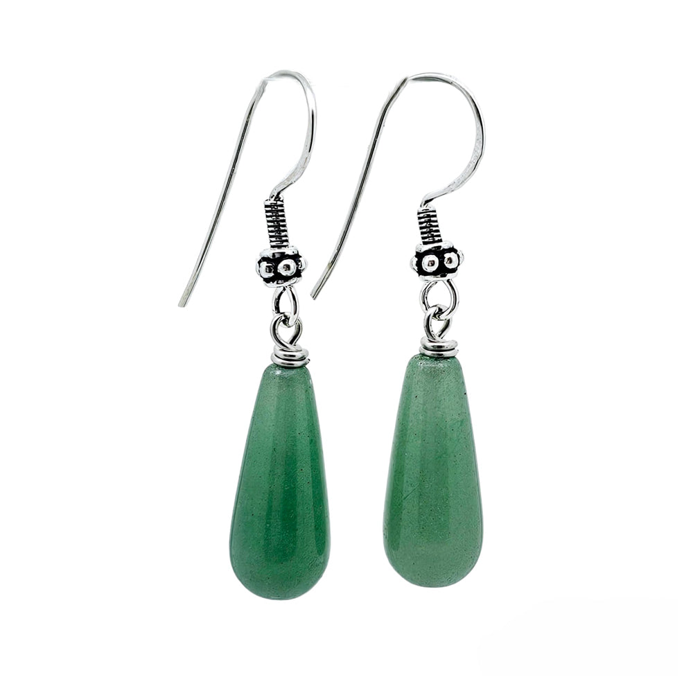 Women's Gemstone Earrings | Handmade Teardrop Gemstone with Sterling Silver