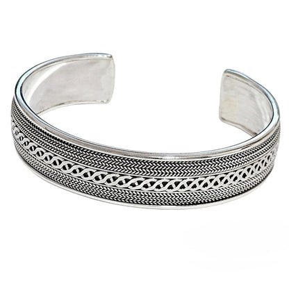 Celtic Knot Braided 925 sterling silver bangle bracelet