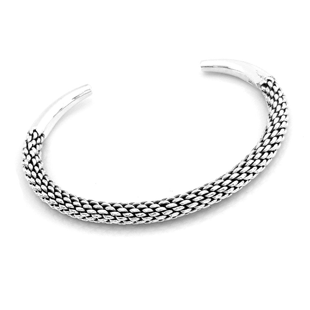 925 Sterling Silver Braided Rope Design Bangle